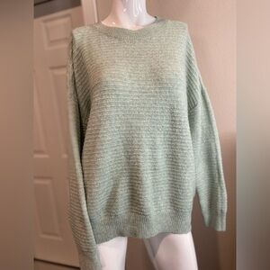 Vero Moda~NWT~Soft~Neptune Green Melange~Textured Knit~Pullover Sweater~Size XL